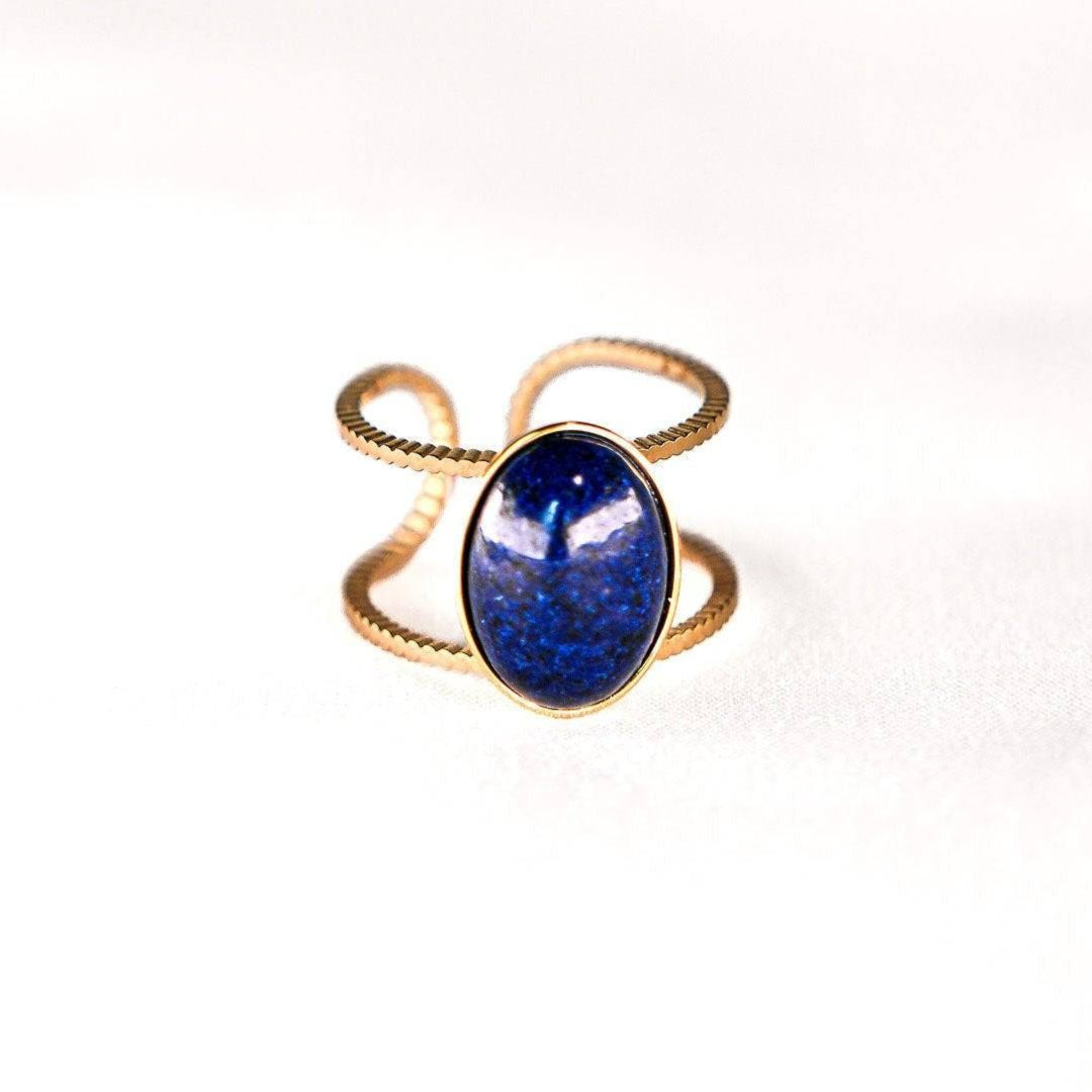 Bague Divine Aura Eight Ounce en agate bleue – Sérénité et équilibre en bijou raffiné